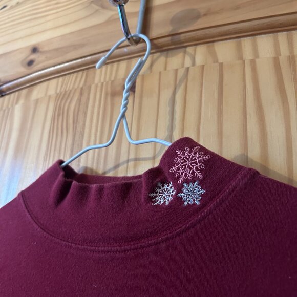 Snowflakes Burgundy Sweater - Picture 2 of 4
